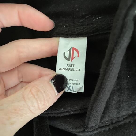 Just Apparel I Do Not Care Hoodie in Black and Blue - Picture 2 of 6